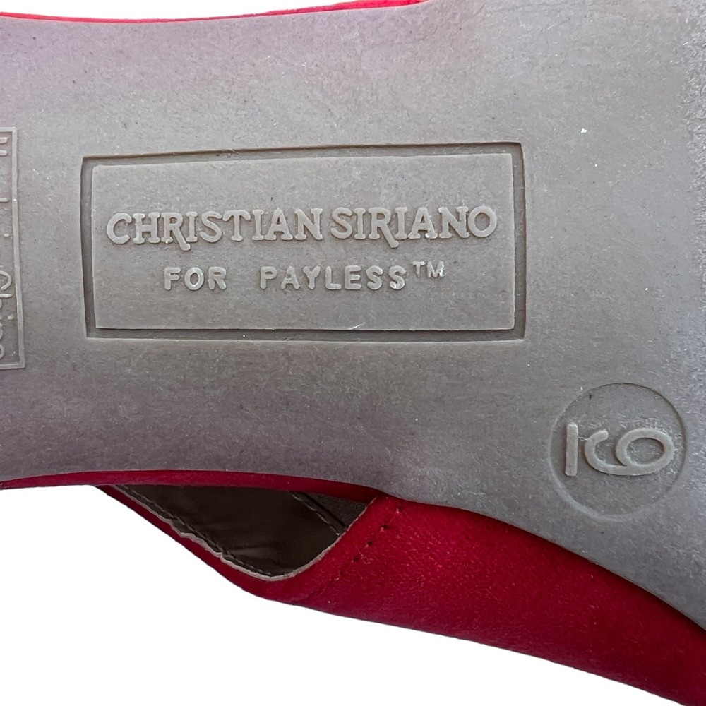 Christian Siriano “Keira” Women’s Red Faux Suede Heels 9 - Picture 8 of 14